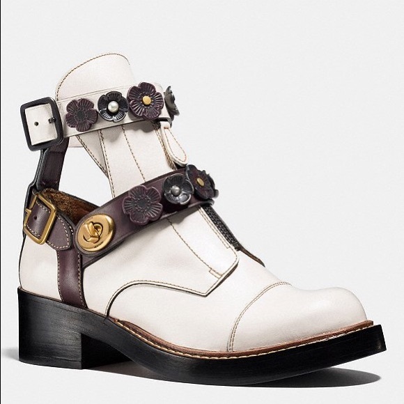 coach moto bootie tea rose